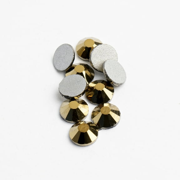 Crystal Lane DIY 1440pcs SS16 (4mm) Metallic Gold | Glass Round Flat Back Rhinestones