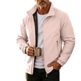 thumbnail image 3 of PNTUTB Men's Full Zip Stand Collar Jacket Solid Color Long Sleeve Windbreaker Casual Lightweigh Waterproof Comfort Outdoor Sporty Coat with Pockets, 3 of 7