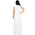 thumbnail image 5 of KOH KOH Long Sleeveless Wedding Guest Party Bridesmaid Evening Formal Dressy Cocktail Summer Bridal V-Neck Tall Flowy Slit Maxi Dress Gown For Women Ivory White XXX-Large US 22-24 NT304, 5 of 6