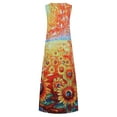 thumbnail image 5 of Dyegold Maxi Dresses For Women 2023 Casual Plus Size Long Dresses Floral Print Vintage Boho V Neck Sleeveless Tunic Dresses, 5 of 8