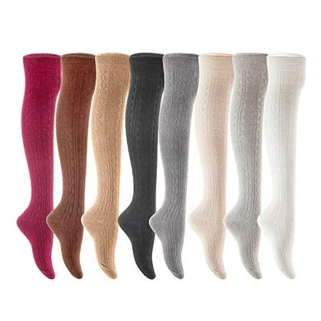 

AATMart Women s 3 Pairs Knee High Knee-Length Cotton Socks 1024 Size 5-9 (Assorted)