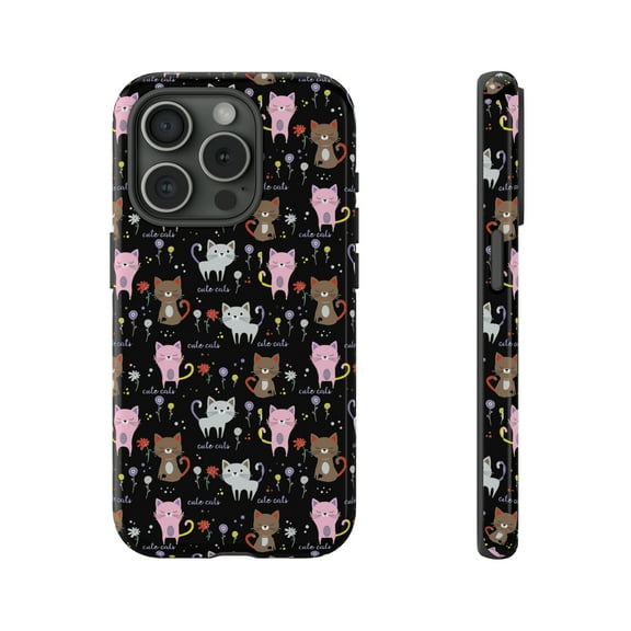 Cat Lover Black Tough iPhone 15 Case-iPhone Case-iPhone 14 Case-iPhone