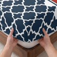 thumbnail image 3 of Full Size Fitted Sheet Set - Navy Blue Anchor 3 Piece Bedding Sets 16" Deep Pocket Fitted Sheet with 2 Pillowcases Nautical Ocean Retro Striped Geometric Brushed Microfiber Hotel Luxury Bed Sheets, 3 of 9