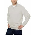 thumbnail image 1 of GREG NORMAN Mens Contemporary Ribbed Quarter-Zip Lightweight Sweater (Chalk, Medium), 1 of 1