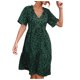 thumbnail image 1 of Vestido de punto con cuello en V y volantes con estampado de manga corta de verano sexy informal a la moda para mujer Pompotops ghjkhdj15890, 1 of 1