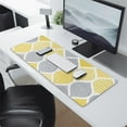 thumbnail image 2 of Long Mouse Pads for Desk,Yellow and Gray Geometric Quatrefoil Desk Mats on Top Of Desks, Desk Mouse Pad Extra Large with 3mm Non-Slip Base and Stitched Edge for Gaming,Work,Home 31.5"x11.8", 2 of 5