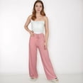 thumbnail image 2 of Women's Striped Drawstring Lounge Pants with Wide Leg and Soft Stretch Fabric - Small, Pink, 2 of 7