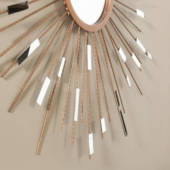 SEI Furniture Starburst Mirrored Wall Sculpture in Painted Gold