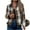 Brown, variant on Plus Size Jackets for Women New Fall Causal Jacket for Women Zip up Plaid Coats Long Sleeve Stand Collar Lightweight Outerwear Tops Brown XL