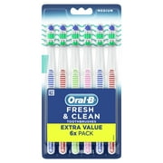 Oral-B Fresh and Clean Toothbrushes, Medium, 6 Count
