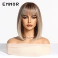 thumbnail image 3 of Spring Summer Hot Selling Natural Breathable Bangs Gradient Blonde Short Straight Hair Bob European and American Style Wig Full Head Hairstyle Wigs, 3 of 10