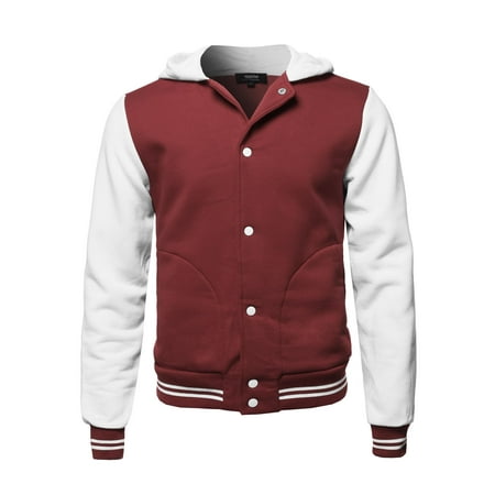 Personalized Baseball Jackets - FashionOutfit Men's Casual Baseball Fleece Hooded Varsity Jacket