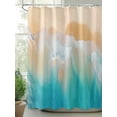 thumbnail image 2 of Orange Aqua Coastal Stall Shower Curtain, Waterproof Shower Curtains for Bathroom, Summer Beach Seaside Nautical Washable Fabric Cloth Bath Curtain for Bathtub Decoration with Hooks 36x72 Inches, 2 of 6