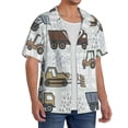 thumbnail image 2 of Goofa Tractor and Dumper Printed Men's Casual Short-sleeved Shirt,Lightweight Breathable Button-down,Summer Casual men's top,Versatile Fashion shirt-Medium, 2 of 7