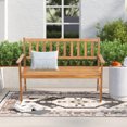 thumbnail image 5 of Outdoor Patio Bench Wood Garden Bench Park Bench Acacia Wood for Pool Beach Backyard Balcony Porch Deck Garden Wooden Furniture Outdoor Wood Bench (Natural), 5 of 10