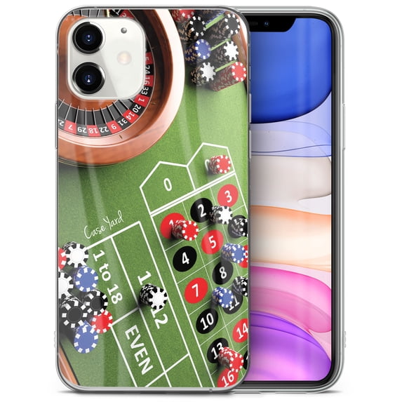 Case Yard iPhone-12-Mini Case Clear Soft & Flexible TPU Ultra Low Profile Slim Fit Thin Shockproof Transparent Bumper Protective Cover Drop Protective Cell Phone Cases (Roulette & Chips)