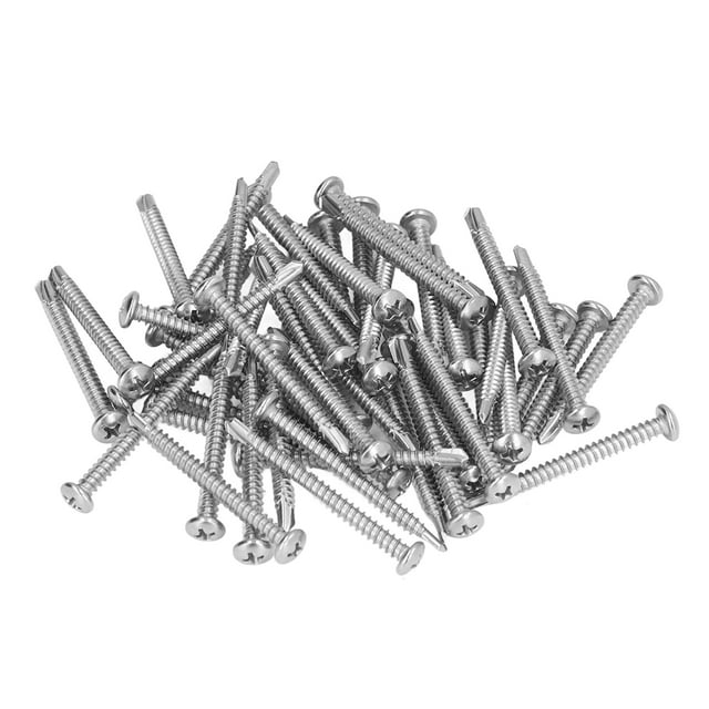 Vis Auto-Perçantes Tête Ronde, 50 Pcs Kit de Vis Auto-Perçantes Ensemble de Vis Auto-Perçantes Performance Puissante
