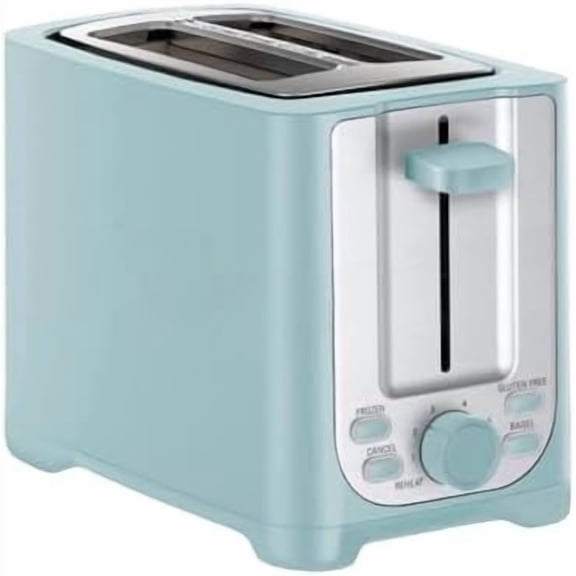 2 Slice Toaster with Auto Shut Off - Extra Wide Slots & Removable Crumb Tray and Cancel, Defrost & Reheat Function - Toast Bread, Bagel & Waffle, Aqua