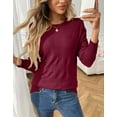 thumbnail image 4 of Cogild Women's Casual Knitted Sweaters for Womens with Long Sleeves Textured Design Lightweight Pullover Fall Winter Layering Tops Shirts for Womens, 4 of 6