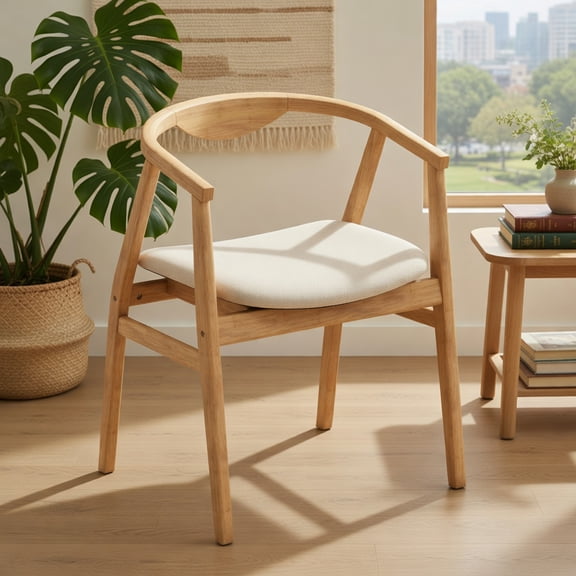 Barara King Accent Chair, Leisure Sofa Chair, Side Chair,Lounge Chair,Bamboo Accent Chair with Armrest and Curved Backrest-Natural