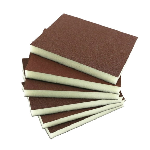 WEUVEB 8Pcs Sanding Sponge Pads for Furniture Polishing and Wall Grinding Homeowners Light Brown
