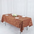 thumbnail image 3 of Efavormart 60"X102" Terracotta Polyester Rectangular Tablecloth With Gold Foil Geometric Pattern - Perfect for Wedding, Party, Event, Home Décor, Special Occasions, Banquet, and Decoration - Modish, 3 of 11