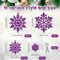 thumbnail image 3 of 36pcs Christmas Light Blue Snowflake Ornaments Plastic Glitter Snow Flakes Ornaments for Winter Christmas Tree Decorations Size Varies Craft Snowflakes, 3 of 10