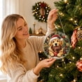 thumbnail image 2 of Christmas Diamond Art Ornament Kit for Adults Pearl Bead Craft, 2D Acrylic DIY Pearl Art Hanging Ornament, Christmas Tree & Door Festive Hanging Decor (Golden Bell), 2 of 5