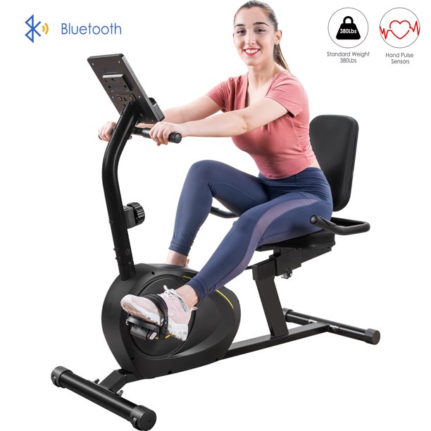 Recumbent Bikes For Exercise Upgraded Recumbent Bike With Bluetooth Monitor 8 Level Resistance Indoor Cycling Stationary Bike With Adjustable Seat Workout Equipment For Home Gym 380lb L4466 Walmart Com