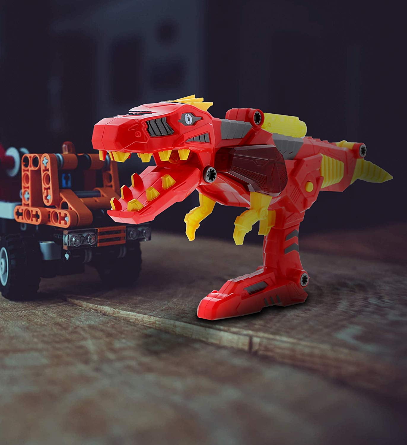 Mozlly Red Dino Gun Space Battle 3 in 1 Tyrannosaurus (13pc Set)