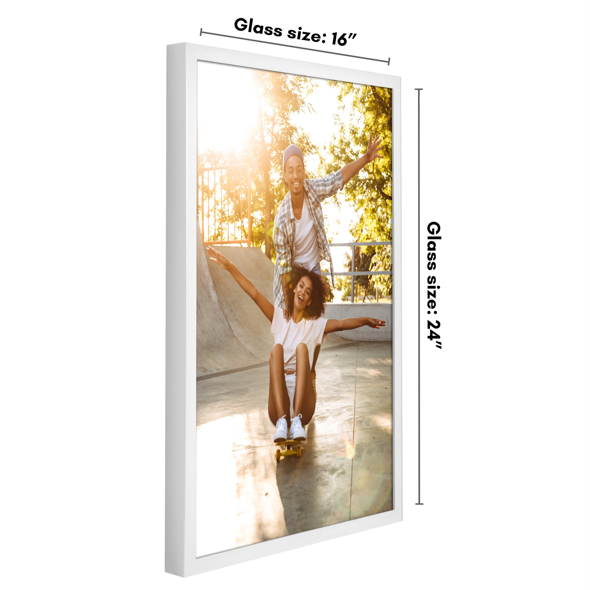 Americanflat 16x24 Poster Frame with Polished Plexiglass Soho Collection Gallery Style Deep Molding - White