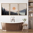 thumbnail image 2 of Wall26 Framed Prints Canvas Wall Art Set of 3 Pastel Pine Tree Forest Mountain Range Lake Nature Wilderness Landscape Decoration Multicolor Modern Home Wall Decora - Natural 24"x36"x3, 2 of 5