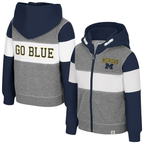 Toddler Colosseum Heather Gray Michigan Wolverines Bert Full-Zip Hoodie