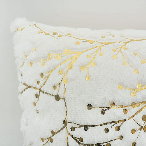 Gold fur pillow sale