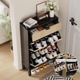 thumbnail image 2 of Shoe Cabinet with 2 Flip Drawers,Hidden Wood Shoe Cabinet,Freestanding Shoe Storage Cabinet for Entryway Hallway Foyer Apartment,41.3" Hx24" Wx9.5" D., 2 of 7