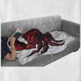 thumbnail image 6 of Crabs Soft Flannel Fleece Throw Blanket, Astrology Themed Illustration of a Crab Representing Cancer Zodiac Sign Art Print, Cozy Plush for Indoor and Outdoor Use, 60" x 80", Red Black, by Ambesonne, 6 of 6