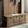 thumbnail image 4 of Bowery Hill Rustic Wood Hallway Cabinet in Weathered Gray Finish, 4 of 5