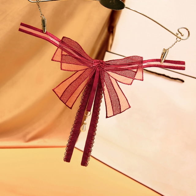 Zjloe7sa Culottes pour Femmes sous-Vêtements pour Femmes Strings Dentelle Bikini Culottes g-String String Extensible Culotte pour Dame sous-Vêtements String Bordeaux