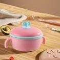 thumbnail image 4 of Stainless Steel Food Bowl with Lid 250-360ml Insulated Toddler Bowl& 304 Stainless Steel Detachable Easy-Grip Hles 6.1x4.56x3.74in Blue/Pink/Green, 4 of 6