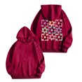 thumbnail image 1 of Chandail à Capuche Imprimé Floral pour Femmes Confortable Décontracté Chandail à la Mode Automne Hiver Design Lettre Doux Chaud Confortable, 1 of 2