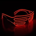 thumbnail image 3 of Light Up Flashing Shutter Neon Rave Glasses El Wire LED Sunglasses Voice Activated Glow DJ Costumes for 80s, EDM, Party, 3 of 5