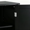 thumbnail image 5 of ZenSports Wooden Bathroom Cabinet 2-Doors Floor Storage Cabinet Adjustable Shelves, Black, 5 of 8