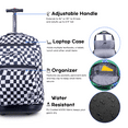 thumbnail image 4 of J World Unisex Sundance 20" Rolling Backpack With Laptop Sleeve For School And Travel, Wavy Checkers, 4 of 6
