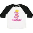 thumbnail image 3 of Inktastic 3rd Birthday Rocks Princess 3 Year Old Girls Toddler T-Shirt, 3 of 5
