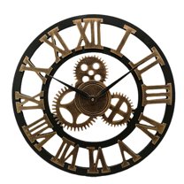 OFFIGAM Golden Industrial Gear Wall Clock, Creative Chic Hanging Decor for Home, Office, Living Room Decoration