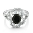 thumbnail image 2 of Gem Stone King 925 Sterling Silver Statement Ring Set with Oval Black Onyx (2.82 cttw) (Size 8), 2 of 3