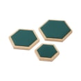 thumbnail image 1 of Qarigey Bandeja de exhibición hexagonal con superficie de terciopelo, textura y protección a prueba de arañazos, 3 pack/lote Ropa, zapatos y accesorios Miscelánea Verde, 1 of 6
