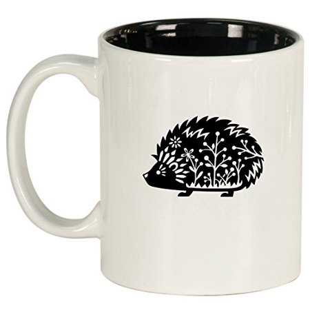 

Ceramic Coffee Tea Mug Cup Fancy Hedgehog (White)
