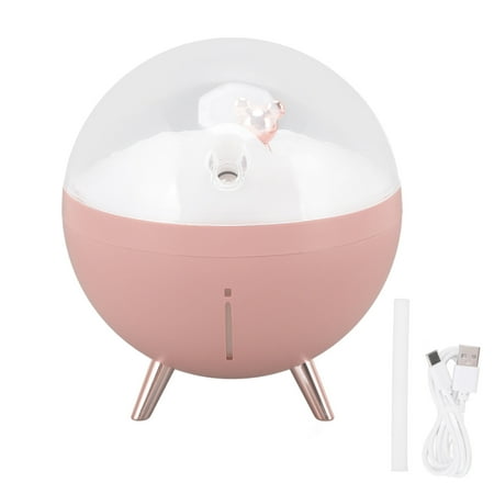 

Flash Sale 260ml Air Humidifier Space Bear Designed ABS with Night Light USB Charging Mini Mist Diffusor for Home Children Pink