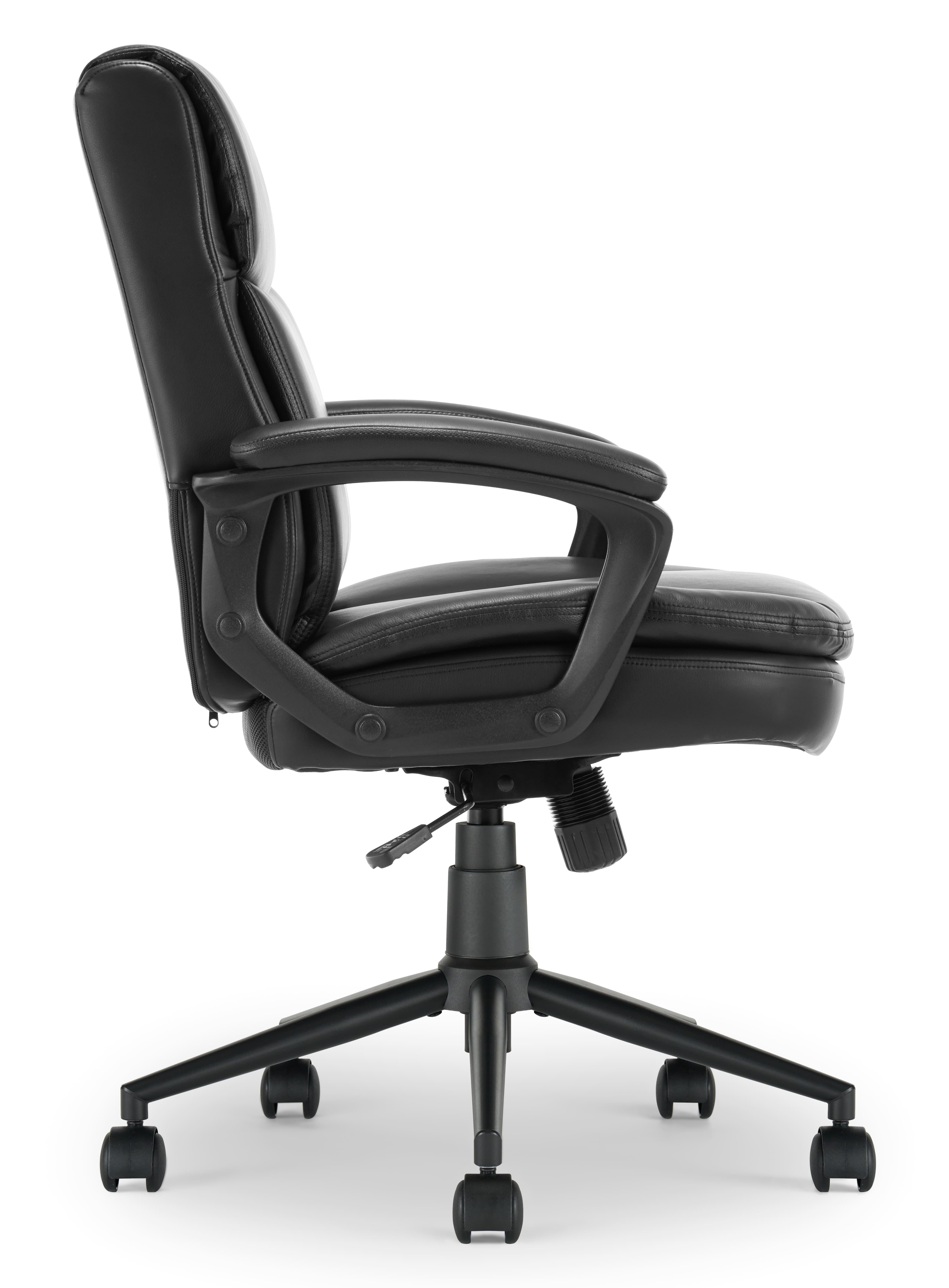 Click365 Transform 2.0 Ergonomic Mid Back Desk Chair Bonded Leather Black